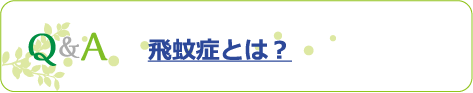 Q&A 飛蚊症とは？